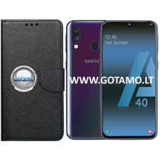 Samsung Galaxy A40 dėklai ir apsauginiai stiklai - Manager dėklas Samsung Galaxy A40 mobiliajam telefonui juodos spalvos