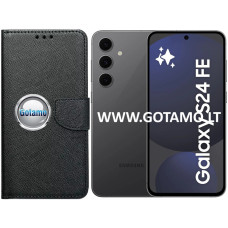Samsung Galaxy S24 FE dėklai ir apsauginiai stiklai - Manager dėklas Samsung Galaxy S24 FE mobiliajam telefonui juodos spalvos