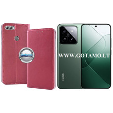 Xiaomi 14 dėklai ir apsauginiai stiklai - Re-Cap magnetinis dėklas Xiaomi 14 mobiliajam telefonui tamsiai raudonos (bordo) spalvos