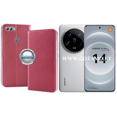 Xiaomi 14 Ultra dėklai ir apsauginiai stiklai - Re-Cap magnetinis dėklas Xiaomi 14 Ultra mobiliajam telefonui tamsiai raudonos (bordo) spalvos