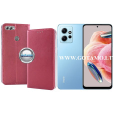 Xiaomi Redmi Note 12 4G dėklai ir apsauginiai stiklai - Re-Cap magnetinis dėklas Xiaomi Redmi Note 12 4G mobiliajam telefonui tamsiai raudonos (bordo) spalvos