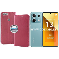 Xiaomi Redmi Note 13 5G dėklai ir apsauginiai stiklai - Re-Cap magnetinis dėklas Xiaomi Redmi Note 13 5G mobiliajam telefonui tamsiai raudonos (bordo) spalvos