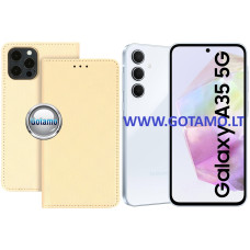 Samsung Galaxy A35 dėklai ir apsauginiai stiklai - Re-Grid magnetinis dėklas Samsung Galaxy A35 telefonui aukso spalvos