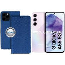 Samsung Galaxy A55 dėklai ir apsauginiai stiklai - Re-Grid magnetinis dėklas Samsung Galaxy A55 telefonui mėlynos spalvos