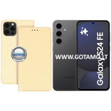 Samsung Galaxy S24 FE dėklai ir apsauginiai stiklai - Re-Grid magnetinis dėklas Samsung Galaxy S24 FE telefonui aukso spalvos