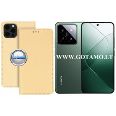 Xiaomi 14 dėklai ir apsauginiai stiklai - Re-Grid magnetinis dėklas Xiaomi 14 telefonui aukso spalvos