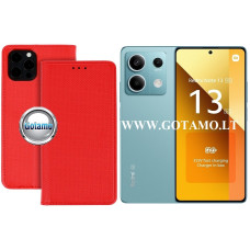 Xiaomi Redmi Note 13 5G dėklai ir apsauginiai stiklai - Re-Grid magnetinis dėklas Xiaomi Redmi Note 13 5G telefonui raudonos spalvos