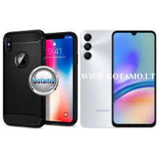 Samsung Galaxy A05s dėklai ir apsauginiai stiklai - Siege dėklas nugarėlė Samsung Galaxy A05s mobiliajam telefonui juodos spalvos