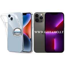 Skin silikoninis dėklas 1MM storio Apple iPhone 13 Pro Max telefonui