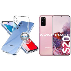 Samsung Galaxy S20 dėklai ir apsauginiai stiklai - Skin silikoninis dėklas 1MM storio Samsung Galaxy S20 telefonui