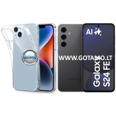 Samsung Galaxy S24 FE dėklai ir apsauginiai stiklai - Skin silikoninis dėklas 1MM storio Samsung Galaxy S24 FE telefonui