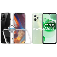 Realme C35 dėklai ir apsauginiai stiklai - Skin silikoninis dėklas 2MM storio Realme C35 telefonui
