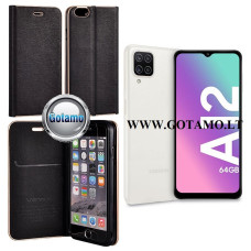 Samsung Galaxy A12, Samsung Galaxy M12 dėklai ir apsauginiai stiklai - Vennus Diary magnetinis dėklas Samsung Galaxy A12, Samsung Galaxy M12 telefonams juodos spalvos