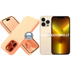 Apple iPhone 13 Pro dėklai ir apsauginiai stiklai - B-Soft dėklas nugarėlė Apple iPhone 13 Pro telefonui šviesiai oranžinės spalvos
