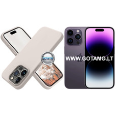 Apple iPhone 14 Pro Max dėklai ir apsauginiai stiklai - B-Soft dėklas nugarėlė Apple iPhone 14 Pro Max telefonui pilkos spalvos