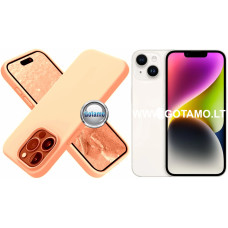 Apple iPhone 14 dėklai ir apsauginiai stiklai - B-Soft dėklas nugarėlė Apple iPhone 14 telefonui šviesiai oranžinės spalvos