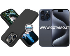 B-Soft dėklas nugarėlė Apple iPhone 15 Pro telefonui juodos spalvos