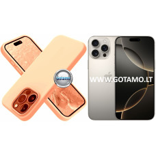 Apple iPhone 16 Pro dėklai ir apsauginiai stiklai - B-Soft dėklas nugarėlė Apple iPhone 16 Pro telefonui šviesiai oranžinės spalvos