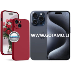 B-Soft Plus dėklas nugarėlė Apple iPhone 15 Pro mobiliajam telefonui bordo spalvos