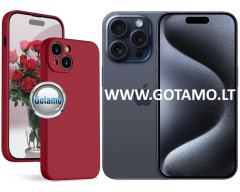 B-Soft Plus dėklas nugarėlė Apple iPhone 15 Pro mobiliajam telefonui bordo spalvos
