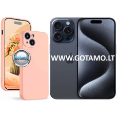 B-Soft Plus dėklas nugarėlė Apple iPhone 15 Pro mobiliajam telefonui šviesiai oranžinės spalvos