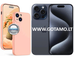 B-Soft Plus dėklas nugarėlė Apple iPhone 15 Pro mobiliajam telefonui šviesiai oranžinės spalvos