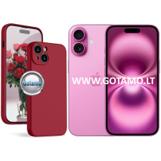 B-Soft Plus dėklas nugarėlė Apple iPhone 16 mobiliajam telefonui bordo spalvos