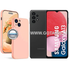 Samsung Galaxy A13 dėklai ir apsauginiai stiklai - B-Soft Plus dėklas nugarėlė Samsung Galaxy A13 mobiliajam telefonui šviesiai oranžinės spalvos
