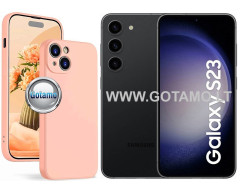 B-Soft Plus dėklas nugarėlė Samsung Galaxy S23 mobiliajam telefonui šviesiai oranžinės spalvos