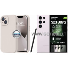 Samsung Galaxy S23 Ultra dėklai ir apsauginiai stiklai - B-Soft Plus dėklas nugarėlė Samsung Galaxy S23 Ultra mobiliajam telefonui pilkos spalvos