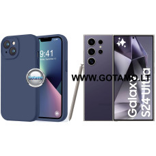 B-Soft Plus dėklas nugarėlė Samsung Galaxy S24 Ultra mobiliajam telefonui tamsiai mėlynos spalvos
