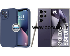 B-Soft Plus dėklas nugarėlė Samsung Galaxy S24 Ultra mobiliajam telefonui tamsiai mėlynos spalvos