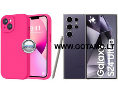 B-Soft Plus dėklas nugarėlė Samsung Galaxy S24 Ultra telefonui ryškiai rožinės spalvos