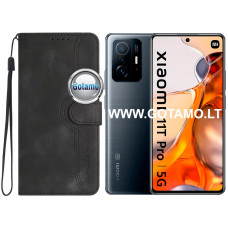 Xiaomi 11T, Xiaomi 11T Pro dėklai ir apsauginiai stiklai - Diary-T veliūrinis dėklas Xiaomi 11T, Xiaomi 11T Pro telefonams juodos spalvos