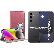 Re-Cap magnetinis dėklas Samsung Galaxy S24 FE telefonui bordo spalvos