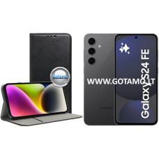 Samsung Galaxy S24 FE dėklai ir apsauginiai stiklai - Re-Cap magnetinis dėklas Samsung Galaxy S24 FE telefonui juodos spalvos