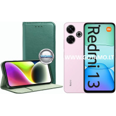 Xiaomi Redmi 13, Xiaomi Redmi 13 5G dėklai ir apsauginiai stiklai - Re-Cap magnetinis dėklas Xiaomi Redmi 13, Xiaomi Redmi 13 5G telefonams smaragdinės žalios spalvos