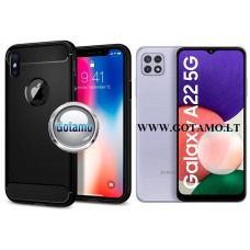 Siege dėklas nugarėlė Samsung Galaxy A22 5G mobiliesiems telefonams juodos spalvos