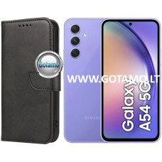 Wing dėklas knygelė Samsung Galaxy A54 telefonui juodos spalvos