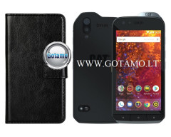 Diary Mate dėklas knyga CAT S61 telefonui juodos spalvos