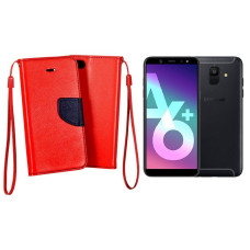 Samsung Galaxy A6 Plus (2018) dėklai ir apsauginiai stiklai - Manager dėklas Samsung Galaxy A6 Plus (2018) telefonui raudonos spalvos