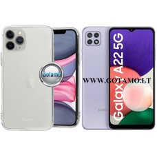 Pearl Jelly dėklas nugarėlė Samsung Galaxy A22 5G telefonui skaidrus