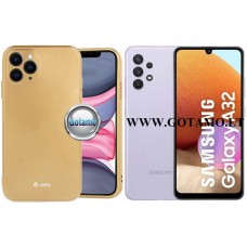Pearl Jelly dėklas nugarėlė Samsung Galaxy A32 telefonui aukso spalvos
