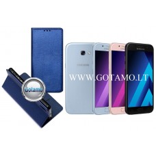 Re-Grid magnetinis dėklas Samsung Galaxy A5 (2017) telefonams mėlynos spalvos