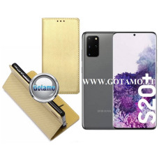 Samsung Galaxy S20 Plus dėklai ir apsauginiai stiklai - Re-Grid magnetinis dėklas Samsung Galaxy S20 Plus telefonui aukso spalvos