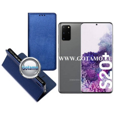Samsung Galaxy S20 Plus dėklai ir apsauginiai stiklai - Re-Grid magnetinis dėklas Samsung Galaxy S20 Plus telefonui mėlynos spalvos