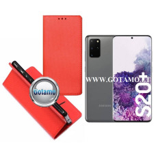 Samsung Galaxy S20 Plus dėklai ir apsauginiai stiklai - Re-Grid magnetinis dėklas Samsung Galaxy S20 Plus telefonui raudonos spalvos