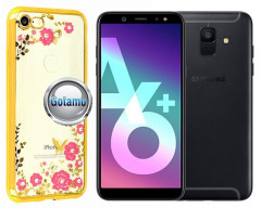 Spring dėklas nugarėlė Samsung Galaxy A6 Plus (2018) telefonui aukso spalvos