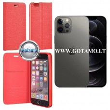 Vennus Diary magnetinis dėklas Apple iPhone 12, Apple iPhone 12 Pro telefonams raudonos spalvos Vilnius | Telšiai | Vilnius