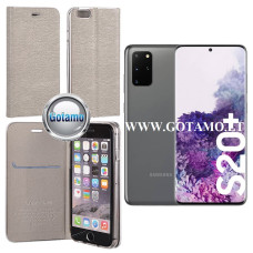 Samsung Galaxy S20 Plus dėklai ir apsauginiai stiklai - Vennus Diary magnetinis dėklas Samsung Galaxy S20 Plus telefonui sidabro spalvos